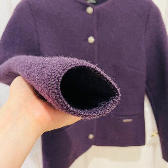 Vintage Geiger Womens Beige Tweed Pure Wool Button-Up Pockets Cardigan Sweater - Picture 2 of 16